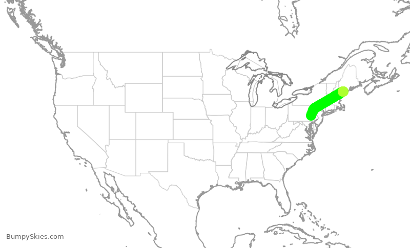 Turbulence forecast map for EJA443, RDG to KBXM