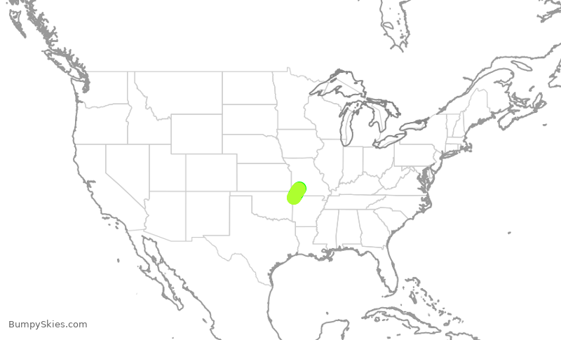 Turbulence forecast map for EJA449, KASG to SGF