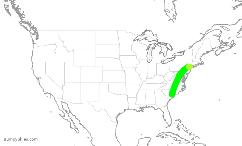 Turbulence forecast map for EJA460, TEB to KCKI