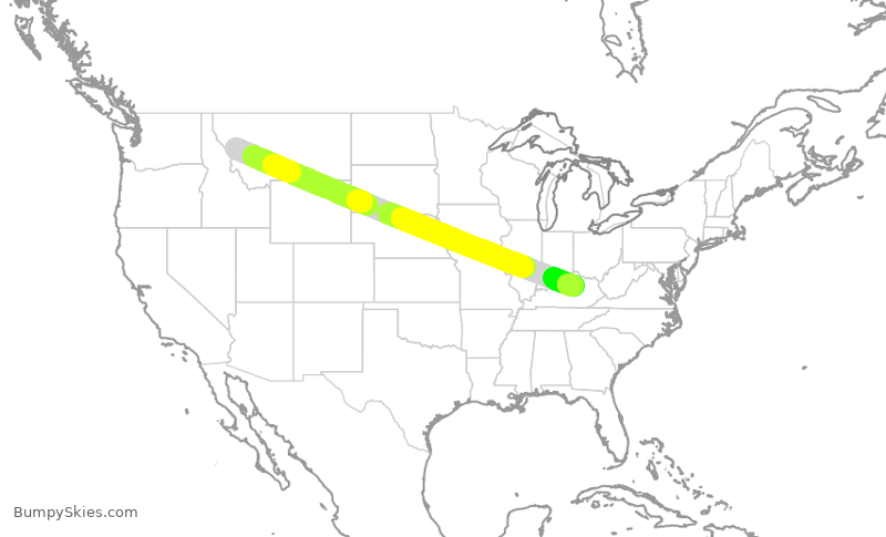 Turbulence forecast map for EJA463, MSO to LEX