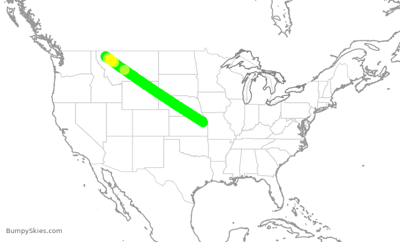 Turbulence forecast map for EJA468, LWC to FCA