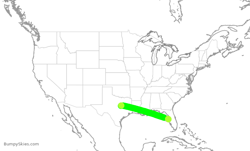Turbulence forecast map for EJA468, TPA to ACT