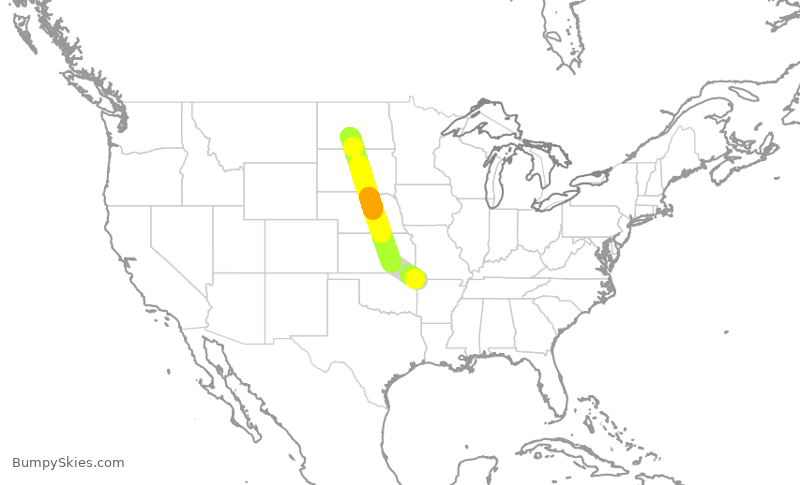 Turbulence forecast map for EJA471, BIS to KVBT