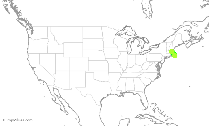 Turbulence forecast map for EJA477, ACK to BED