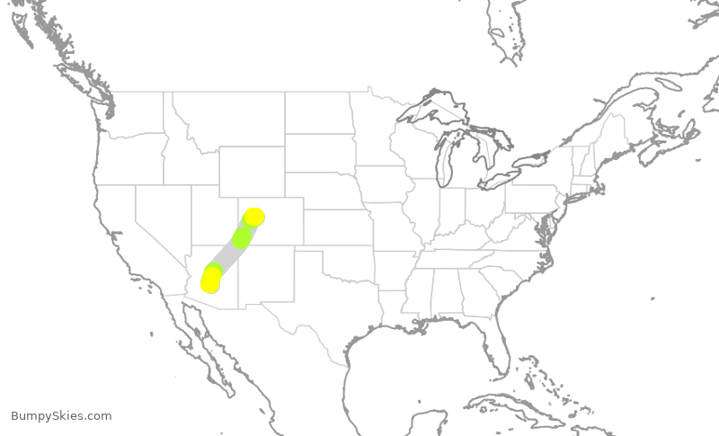 Turbulence forecast map for EJA480, ASE to MSC