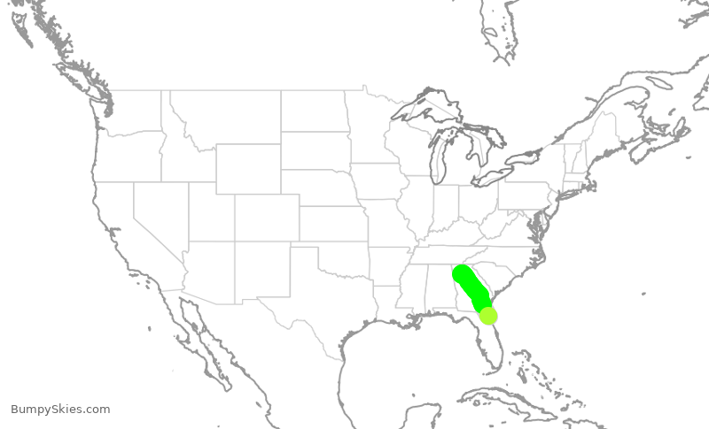 Turbulence forecast map for EJA481, UST to PDK