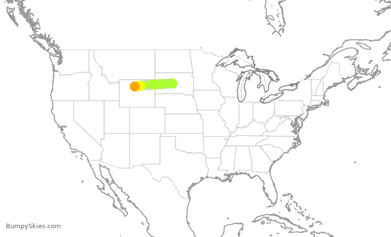 Turbulence forecast map for EJA486, WRL to PIR