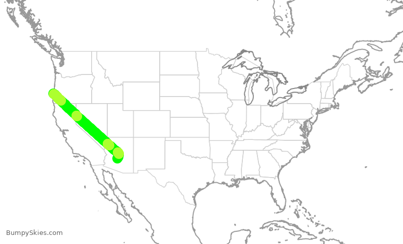 Turbulence forecast map for EJA493, OTH to SCF