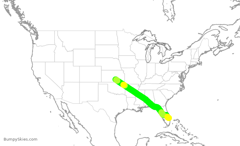 Turbulence forecast map for EJA506, SUA to ICT