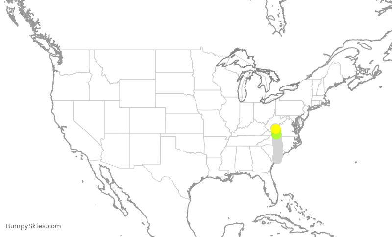 Turbulence forecast map for EJA529, LWB to KJZI