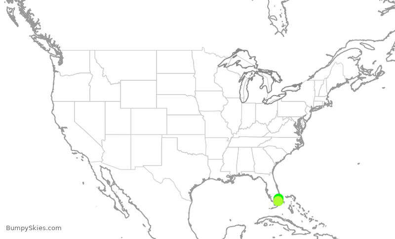 Turbulence forecast map for EJA553, MIA to KDJT