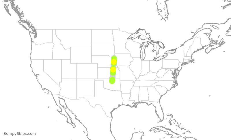 Turbulence forecast map for EJA554, SWO to SUX