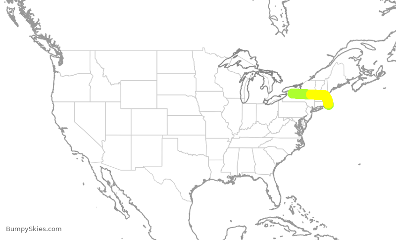 Turbulence forecast map for EJA567, MVY to ROC