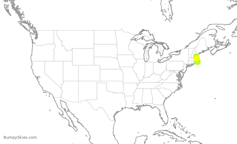Turbulence forecast map for EJA593, HYA to PSM