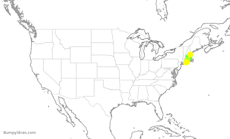 Turbulence forecast map for EJA593, PSM to KJPX