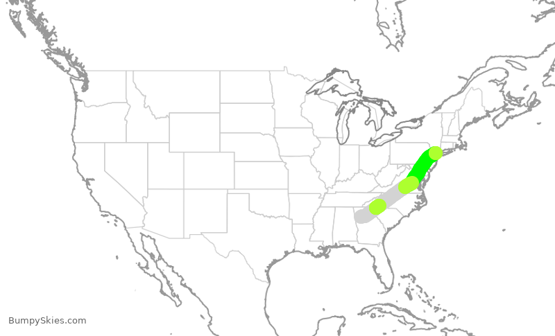 Turbulence forecast map for EJA597, FTY to TEB