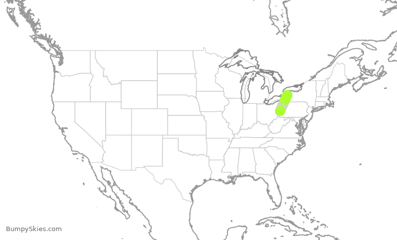 Turbulence forecast map for EJA610, PIT to BUF