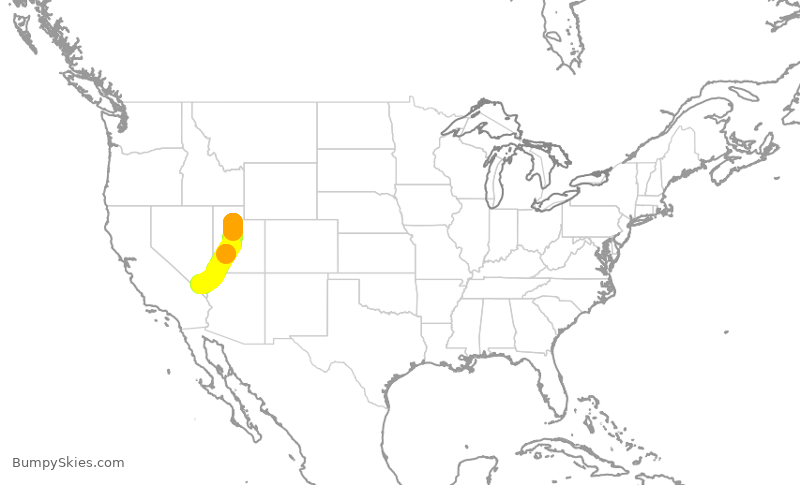 Turbulence forecast map for EJA615, SLC to LAS