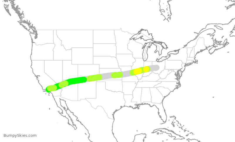 Turbulence forecast map for EJA621, OSU to VNY