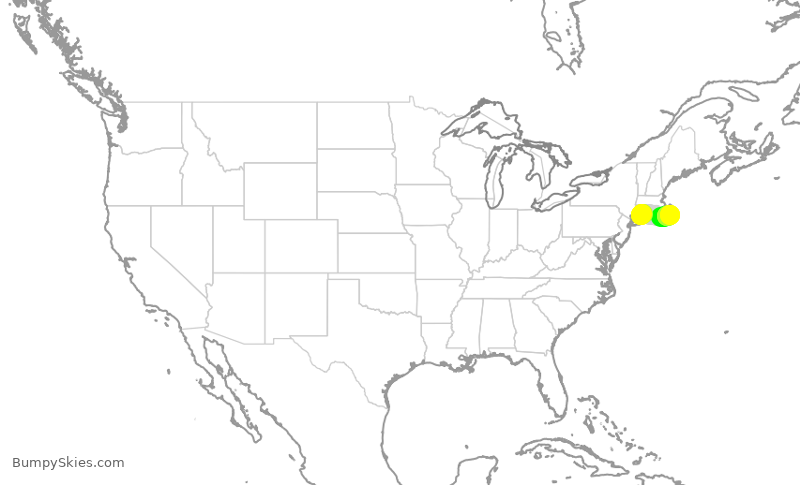 Turbulence forecast map for EJA645, HVN to ACK