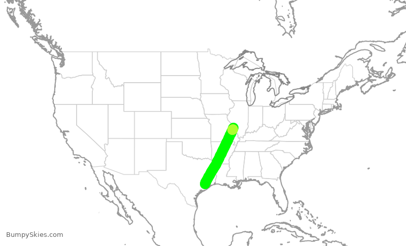 Turbulence forecast map for EJA678, SGR to KCPS
