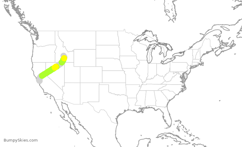 Turbulence forecast map for EJA708, SJC to SUN