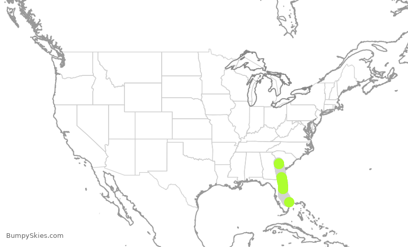 Turbulence forecast map for EJA711, DJT to AGS