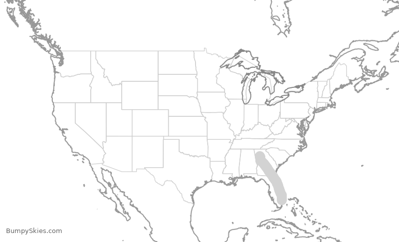 Turbulence forecast map for EJA750, PDK to BCT