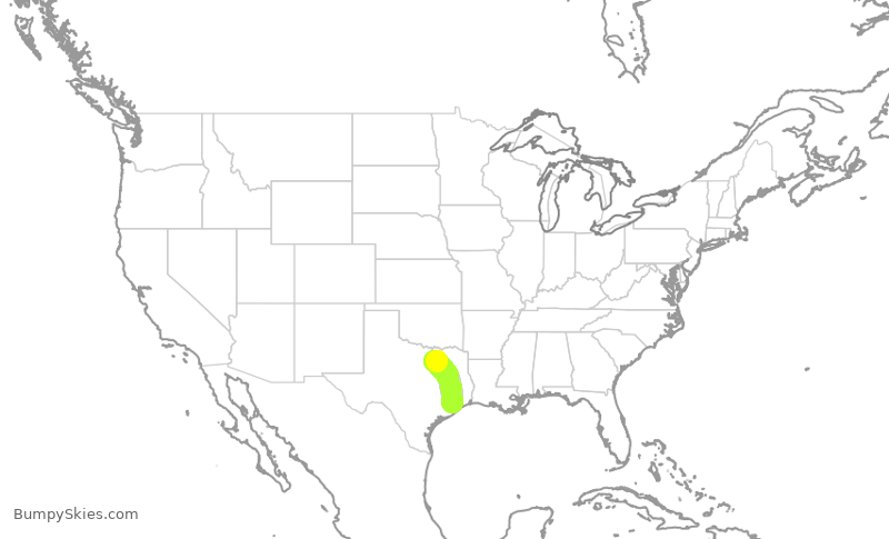 Turbulence forecast map for EJA759, HOU to DAL
