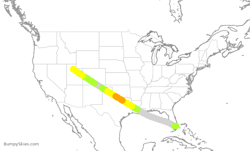 Turbulence forecast map for EJA792, SLC to FLL