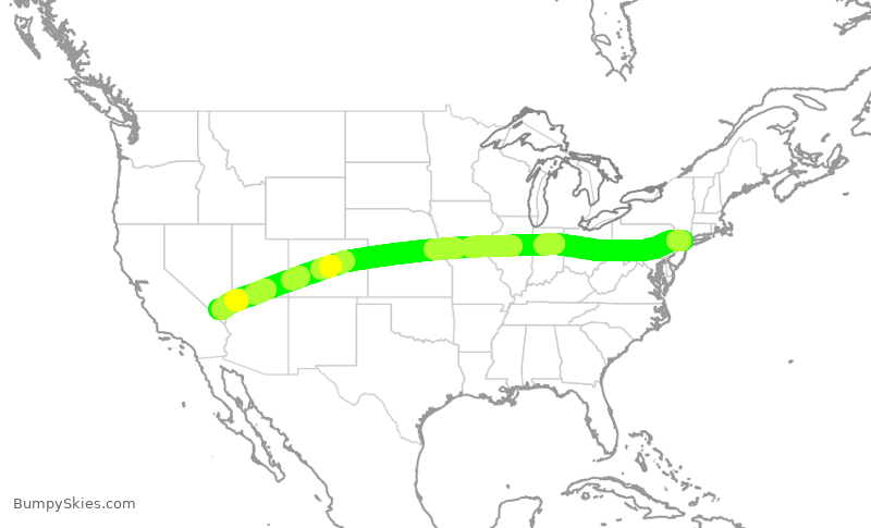 Turbulence forecast map for EJA794, TEB to LAS