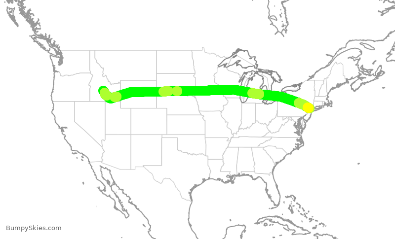 Turbulence forecast map for EJA796, TEB to SUN