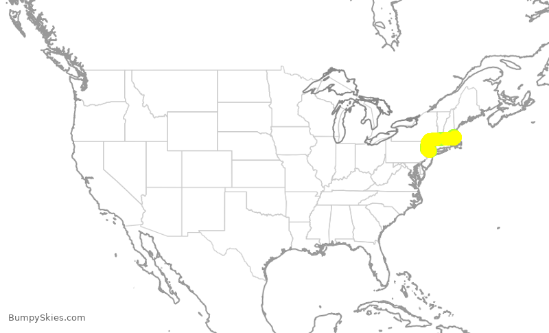 Turbulence forecast map for EJA800, BOS to TEB