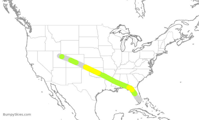 Turbulence forecast map for EJA806, FLL to KHCR