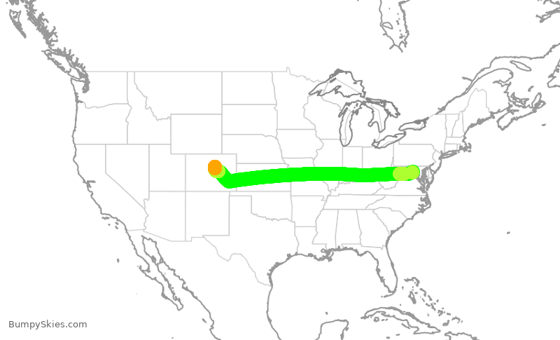 Turbulence forecast map for EJA816, KJYO to APA