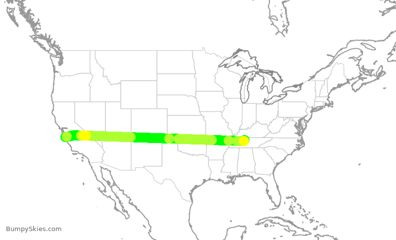 Turbulence forecast map for EJA816, MRY to KJWN