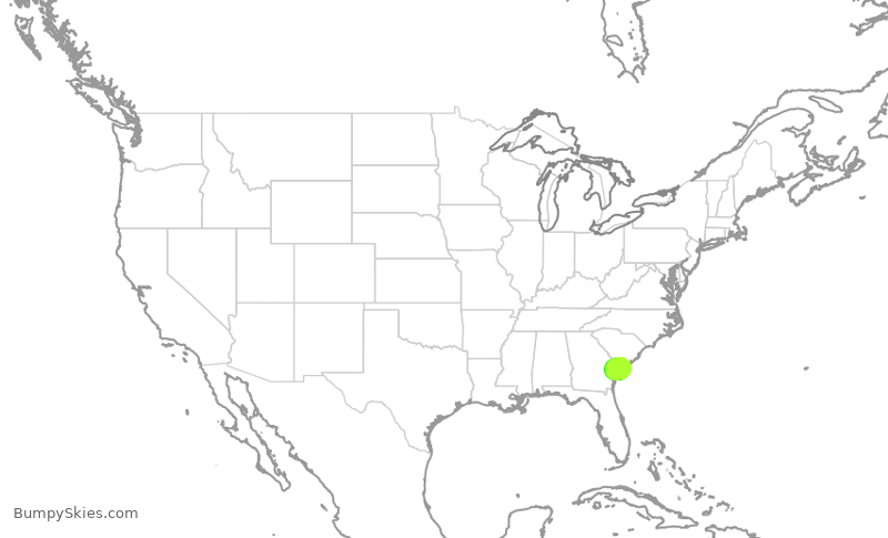 Turbulence forecast map for EJA819, SAV to HHH