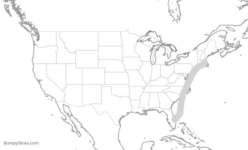 Turbulence forecast map for EJA823, VRB to BOS
