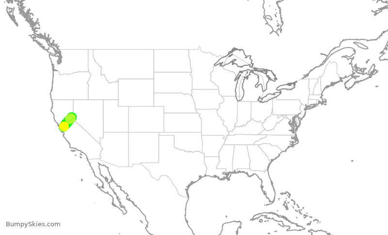 Turbulence forecast map for EJA824, LVK to TKF