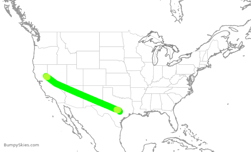 Turbulence forecast map for EJA824, TKF to AUS