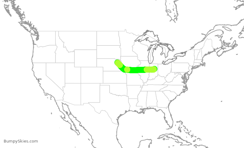 Turbulence forecast map for EJA827, KMZZ to OFK