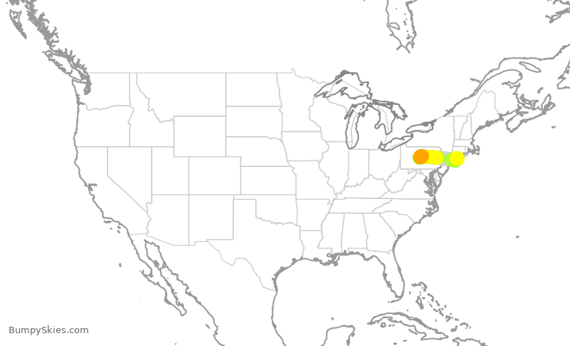 Turbulence forecast map for EJA829, FOK to SCE