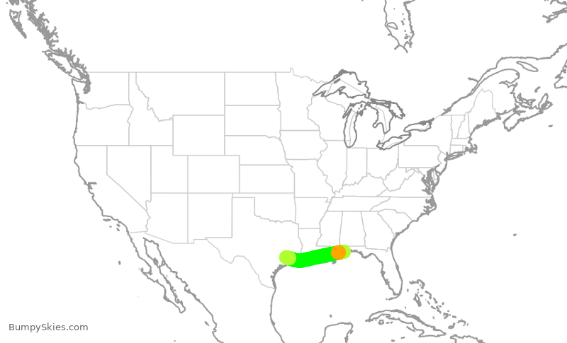 Turbulence forecast map for EJA834, GUF to SGR