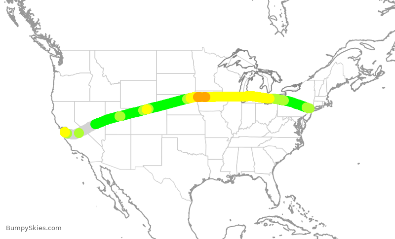 Turbulence forecast map for EJA843, SJC to TEB