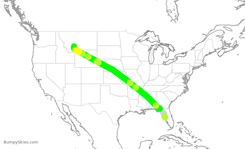 Turbulence forecast map for EJA856, TPA to BZN