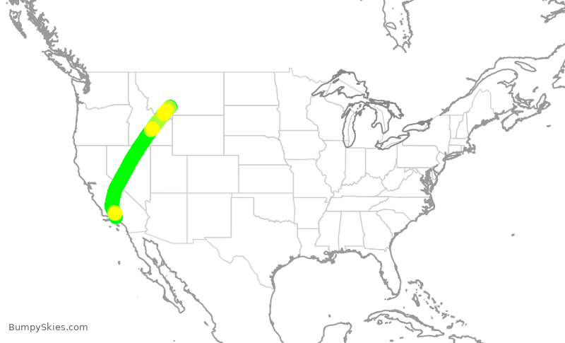 Turbulence forecast map for EJA858, VNY to BZN