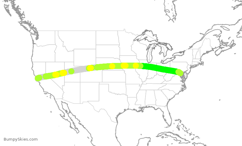 Turbulence forecast map for EJA859, OAK to GAI