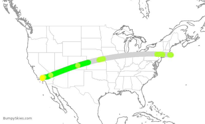 Turbulence forecast map for EJA862, ACK to VNY
