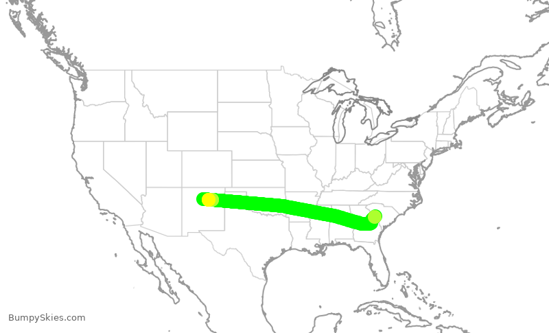 Turbulence forecast map for EJA867, AIK to SAF