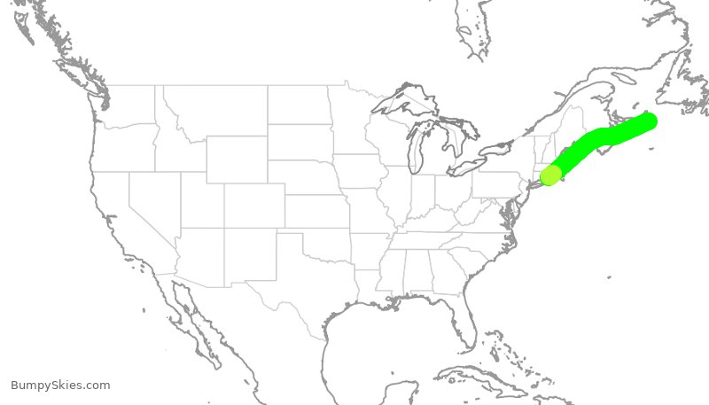 Turbulence forecast map for EJA876, WST to YQY